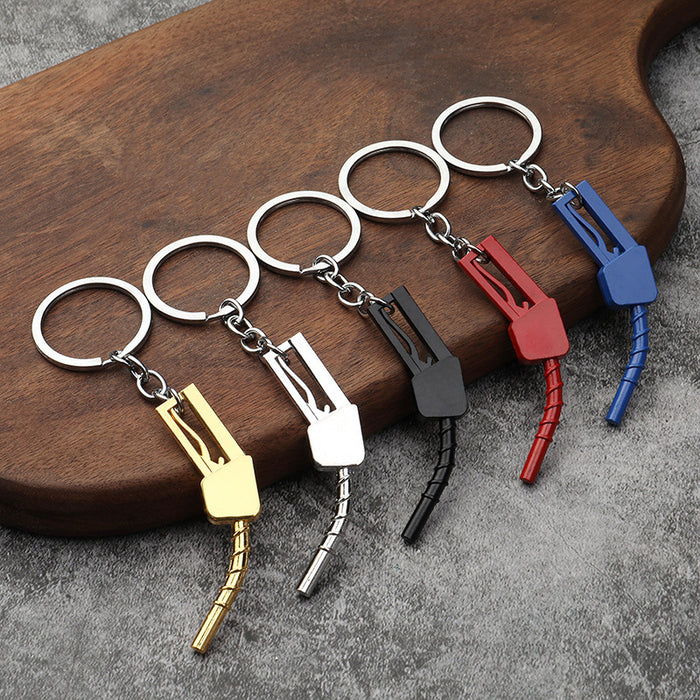 Car refueling gun model cool mini key chain creative pendant gift