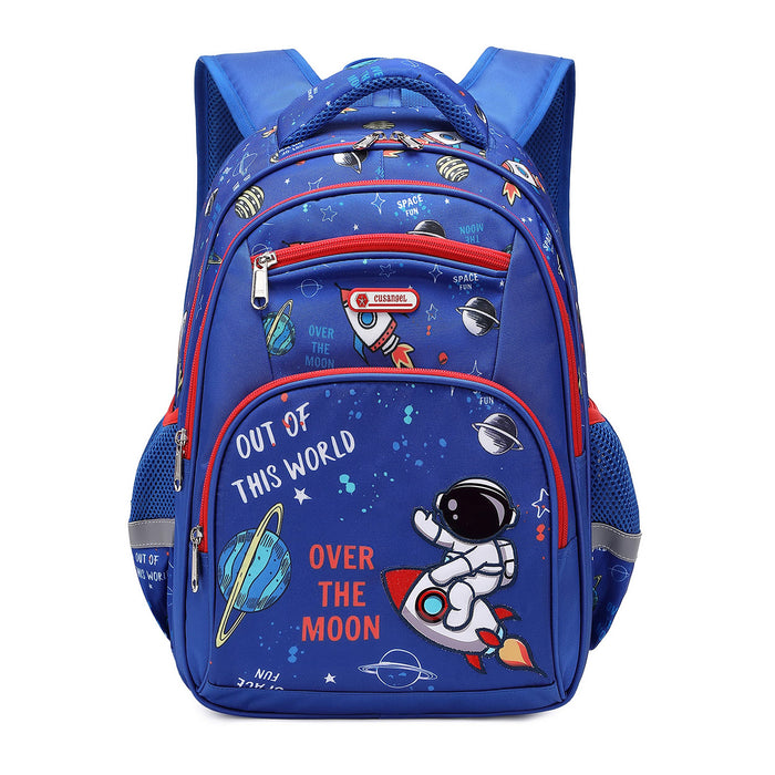 Kids Backpack Cute Outer Space Elementary Kindergarten School Bag 16 Inch Multifunctional Large Capacity For Boys