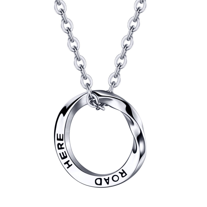 Mobius Ring Necklace Ring Individual Titanium Steel Circle Pendant