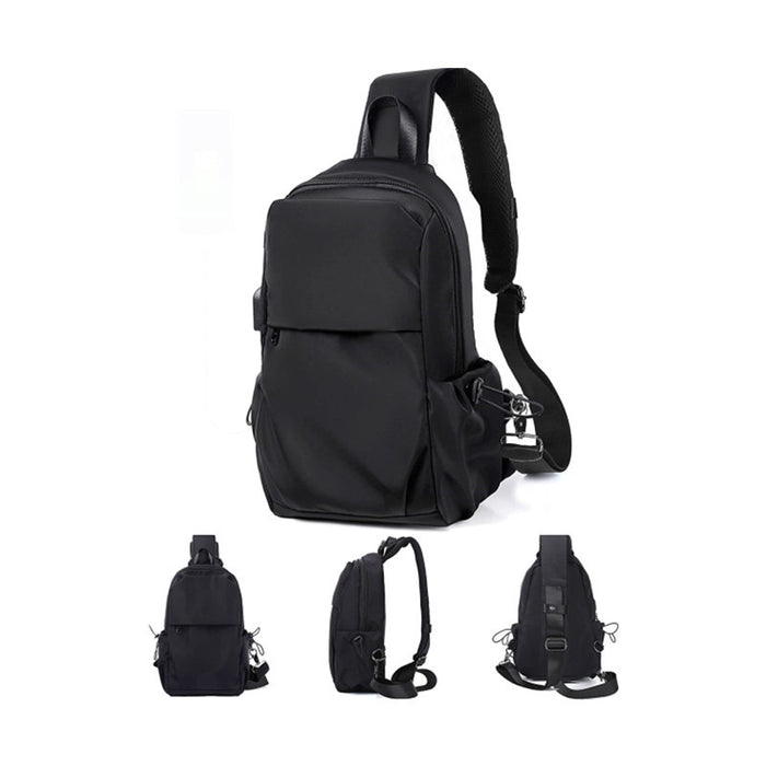 Small Sling Crossbody Backpack Lightweight Shoulder Bag One Strap Backpack With USB Charger Port