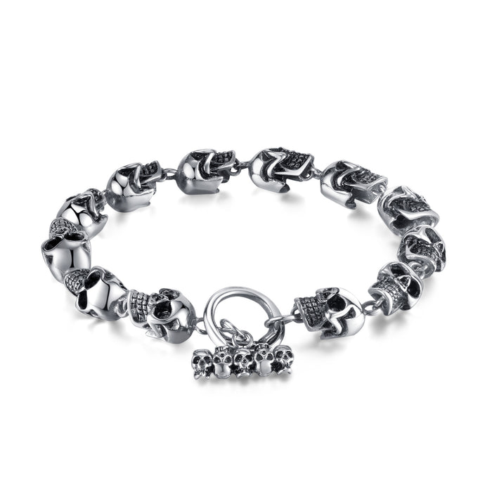 Retro Personality Hip Hop Skull Fashion Trend Titanium Steel Bracelet