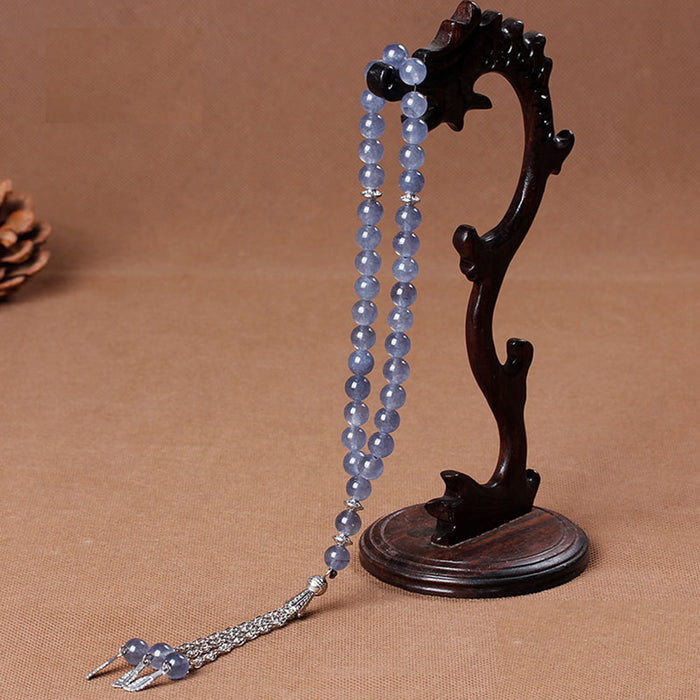 8MM 33 Beads Jade Agate Crystal Muslim Rosary Bracelet