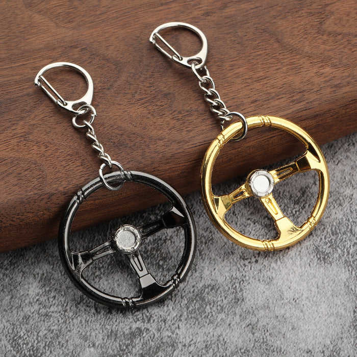 Car steering wheel personality key chain creative model metal pendant