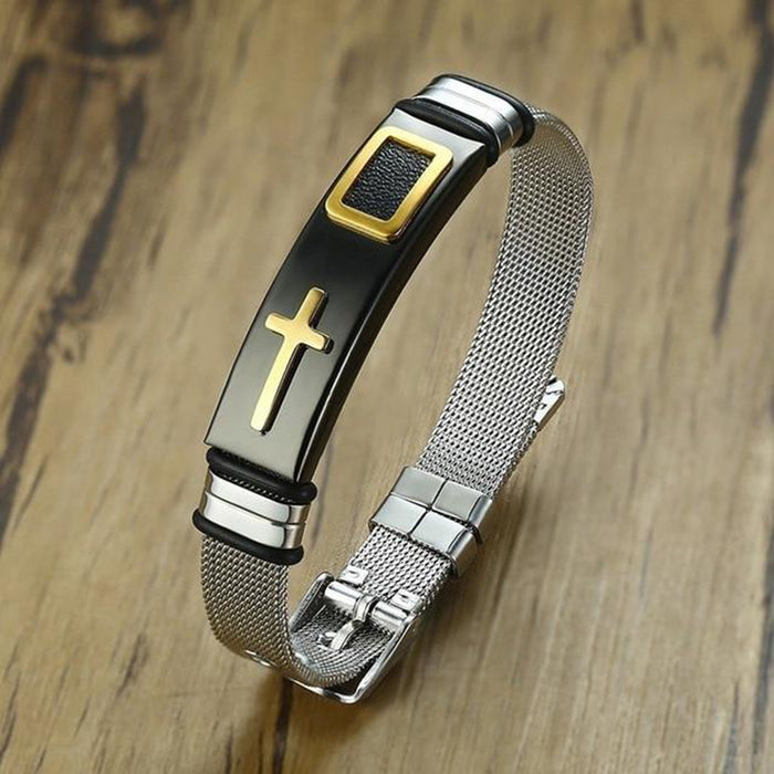 Men's Watch Band Design Cross Bracelet