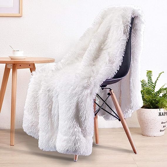Washable Cozy Sherpa Fluffy Blanket Soft Shaggy Faux Fur Blanket For Couch Chair Sofa