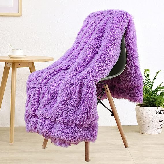 Washable Cozy Sherpa Fluffy Blanket Soft Shaggy Faux Fur Blanket For Couch Chair Sofa