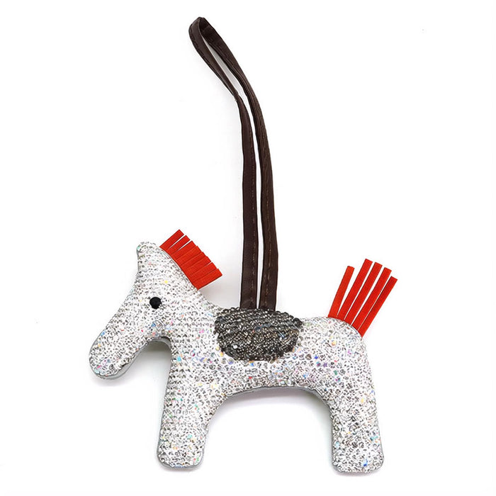 Creative sparkle fashion pony crystals inlay on clay leather hanging ornaments