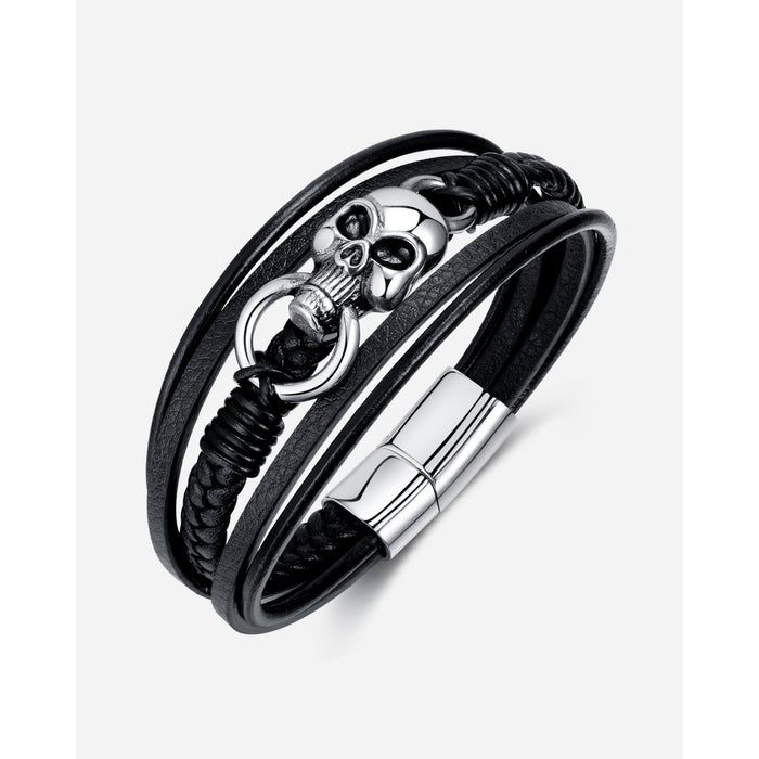 💀💀Hip Hop Titanium Steel Skull Bracelet