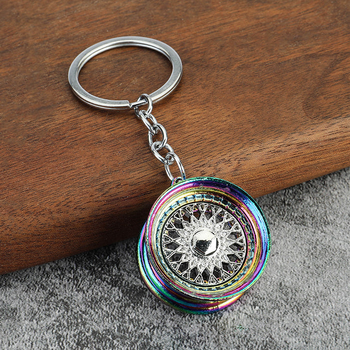 Car modification BBS wheel hub key chain small metal pendant