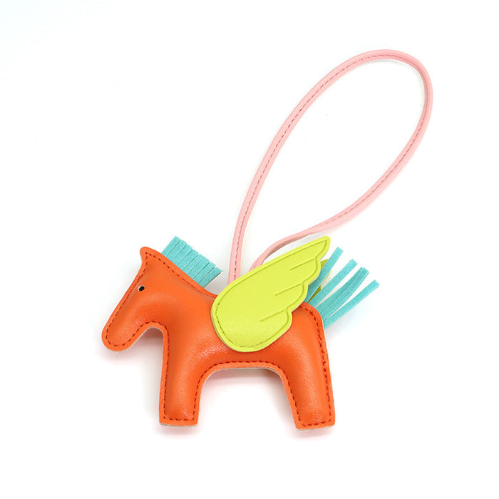 Cutie Pony Key Chain Leather Small Pegasus Hanging Ornament Car Pendant