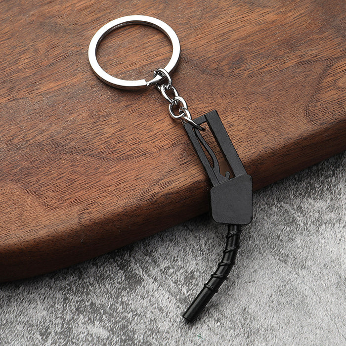 Car refueling gun model cool mini key chain creative pendant gift