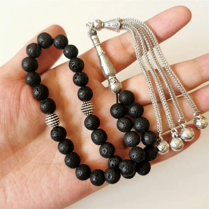 Bracelet with 33pcs 10mm Frosted Rosary Beads Worship and Prayer