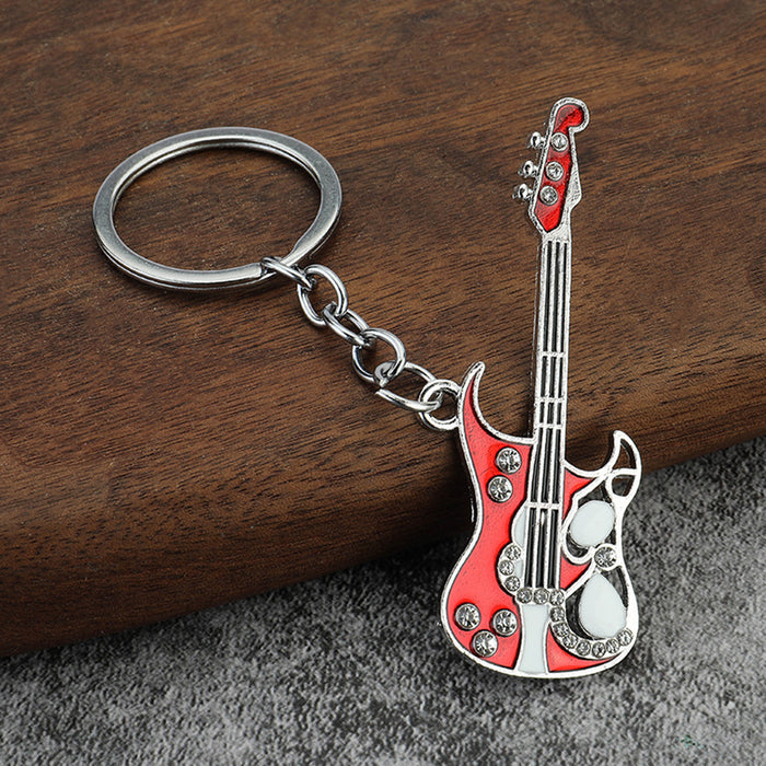Creative Metal Guitar Model Keychain Bag Car Keychain Hanger
