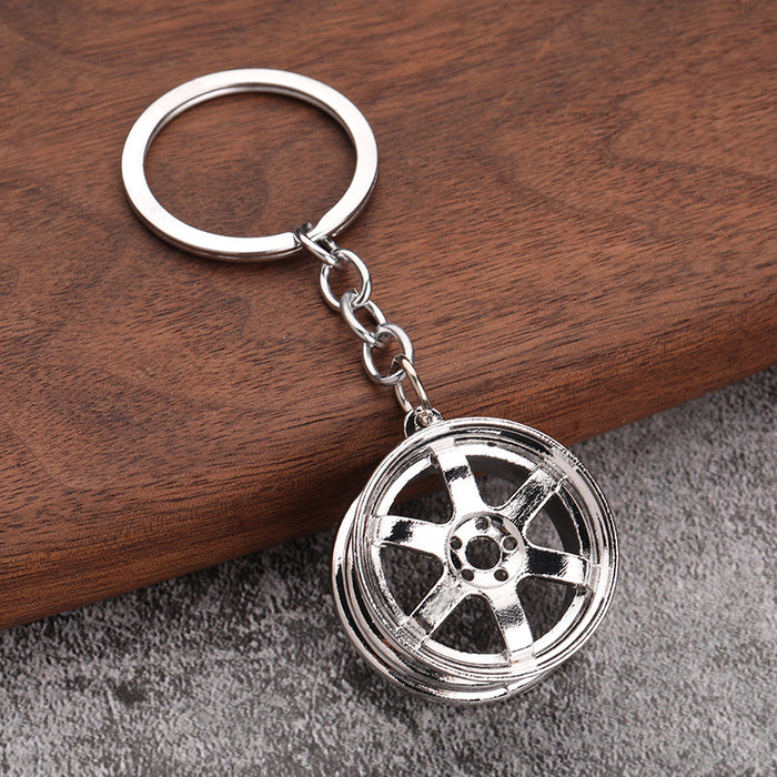 Car metal pendant creative car wheel key chain