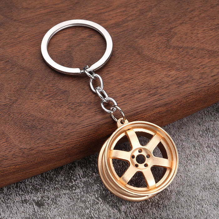 Car metal pendant creative car wheel key chain