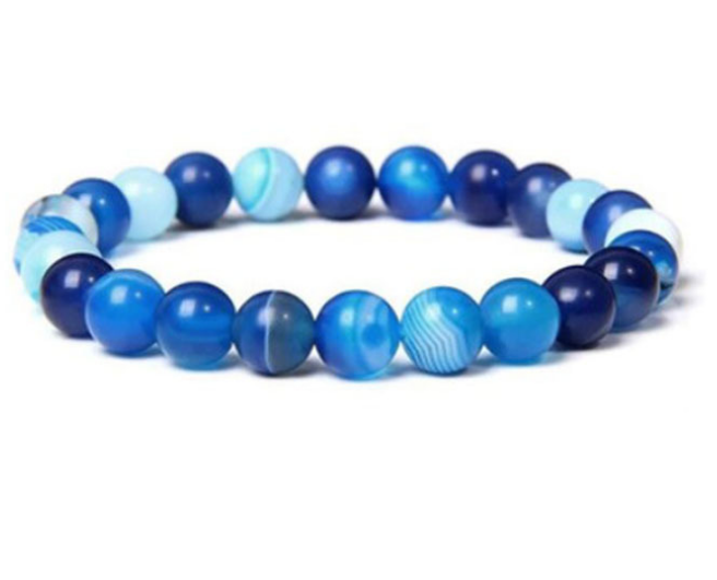 Natural Stone Volcanic Stone Blue Pine Gem Beads Charm Hand String