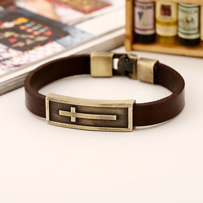 Personalized Retro Woven Bracelet Simple Cross Bracelet