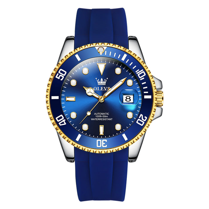 Glow-in-the-dark Waterproof Silicone Strap Mechanical Men's Watch