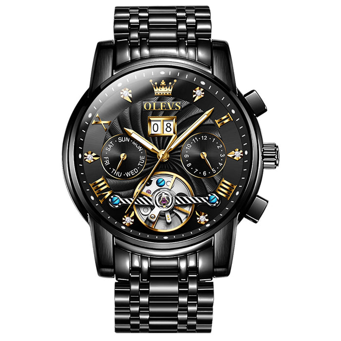 Tourbillon Waterproof Mechanical Watch Multifunctional Men's Watch