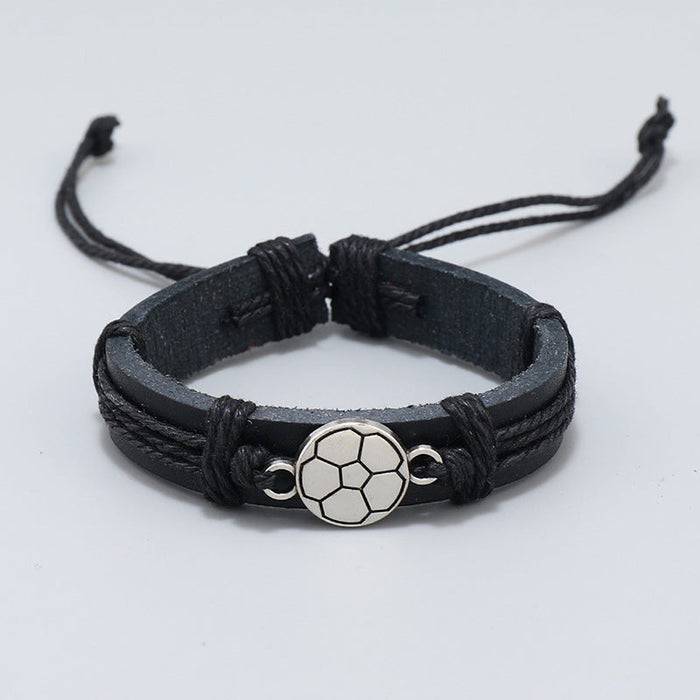 Simple Hand-woven Football Leather Bracelet Creative Personality Bracelet