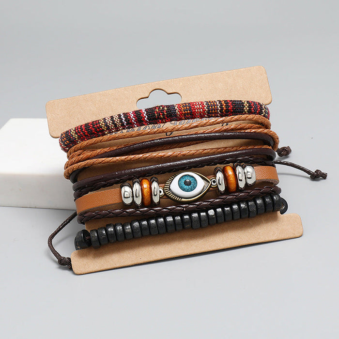 Boho Style Retro Woven Eye Bracelet (One Set)